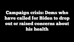 Campaign crisis: Dems who have called for Biden to drop out or raised concerns about his health